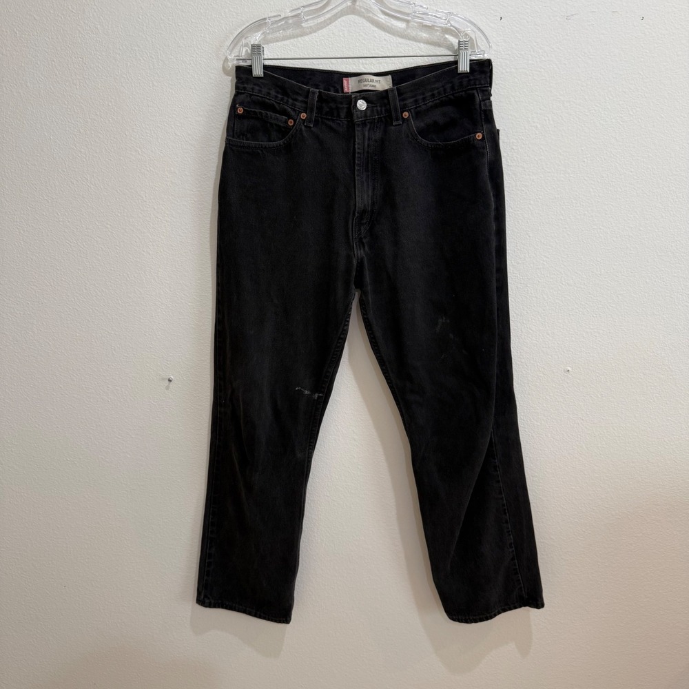 vtg Levis 505 Regular Fit Black Denim Jeans Mens 34x32 Straight Leg Cotton Pants